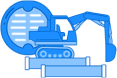 excavator, sewer drainm, pipes