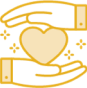 two hands exchaning a heart